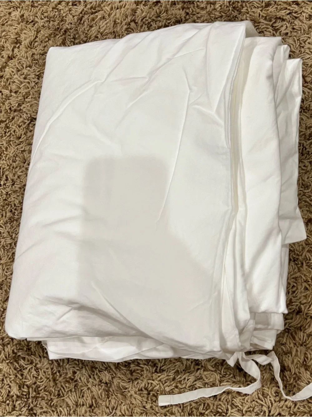 Organic Crisp Percale Duvet Cover Full/Queen White